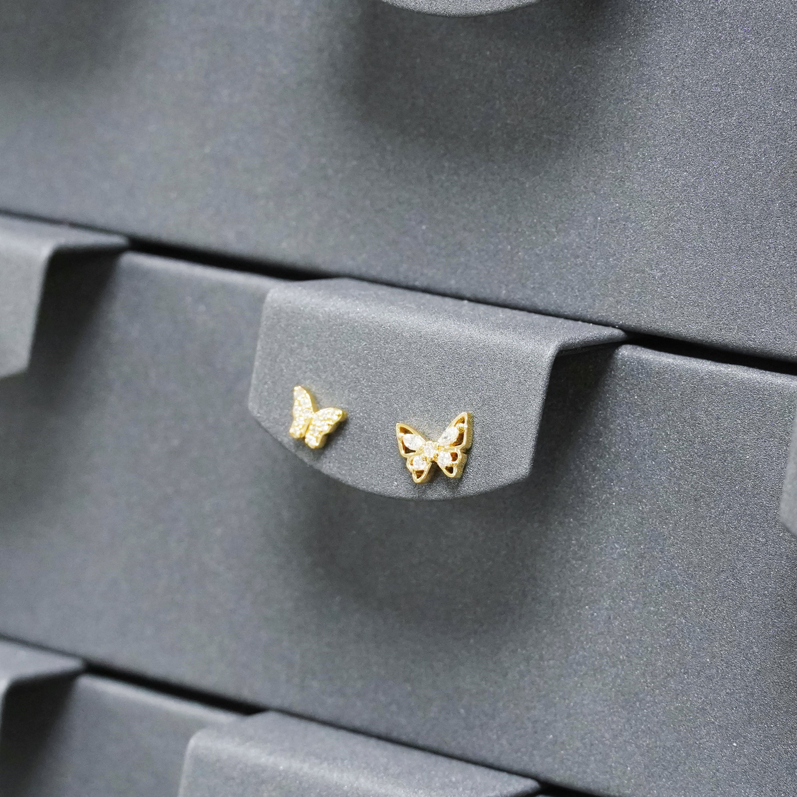 蝴蝶鑽石耳釘 Butterflies Diamond Stud Earrings