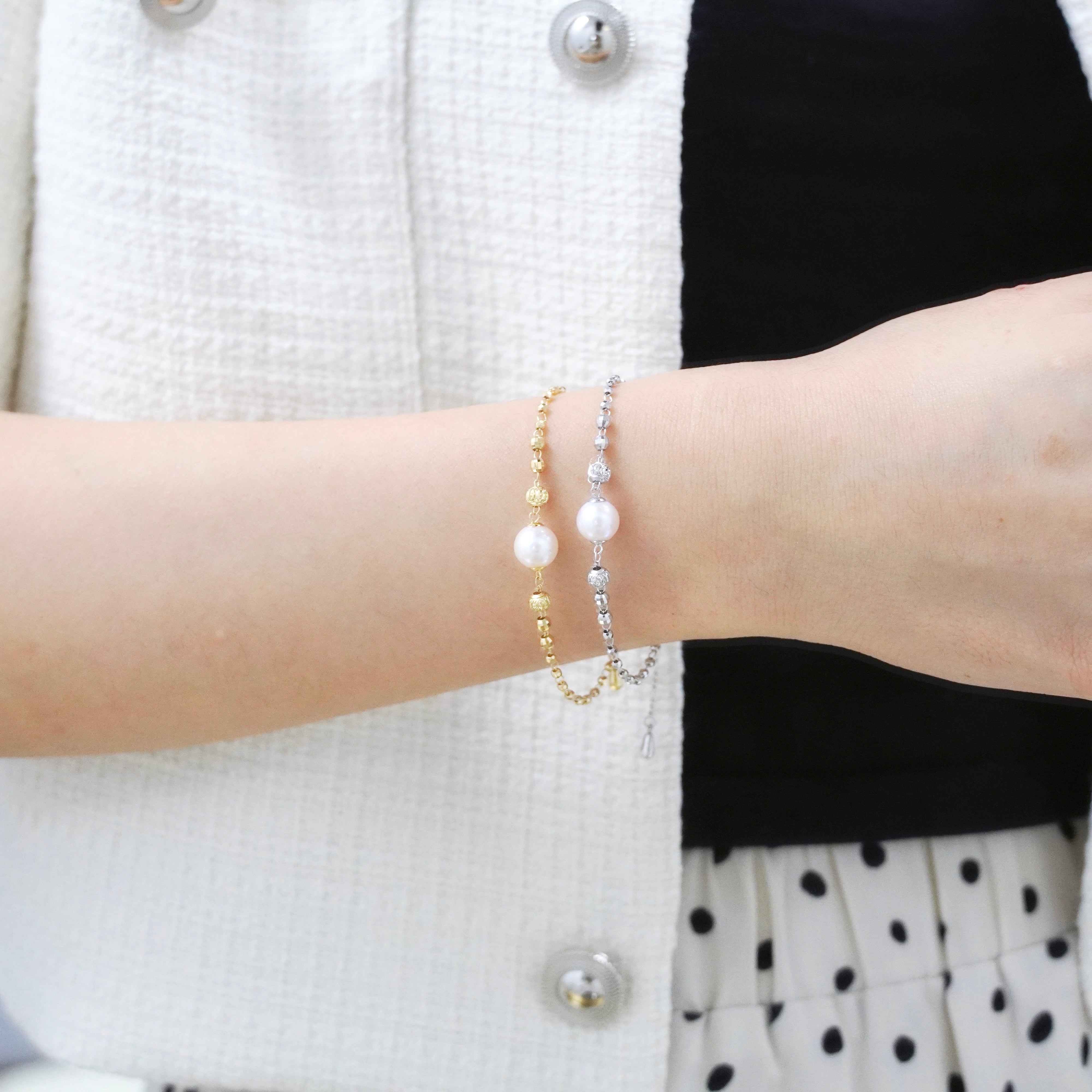 Akoya珍珠閃珠手鏈 Akoya Pearl Sparkle Ball Bracelet