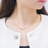 Akoya珍珠閃珠項鏈 Solitaire Akoya Pearl Laser Ball Chain Necklace