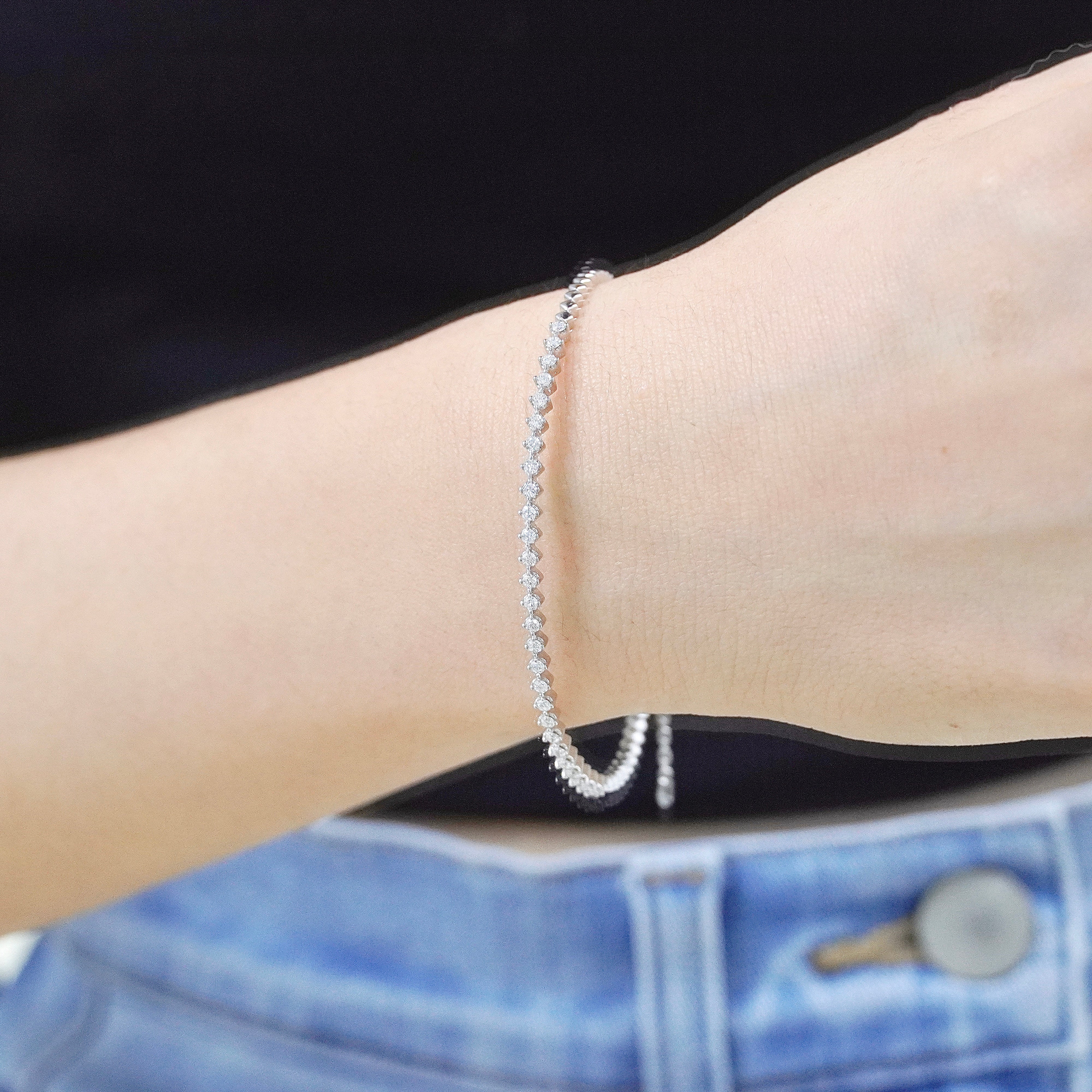 半環鑽石鏈鐲 Half-paved Diamond Bracelet Bangle