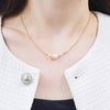 Akoya珍珠閃珠項鏈 Solitaire Akoya Pearl Laser Ball Chain Necklace