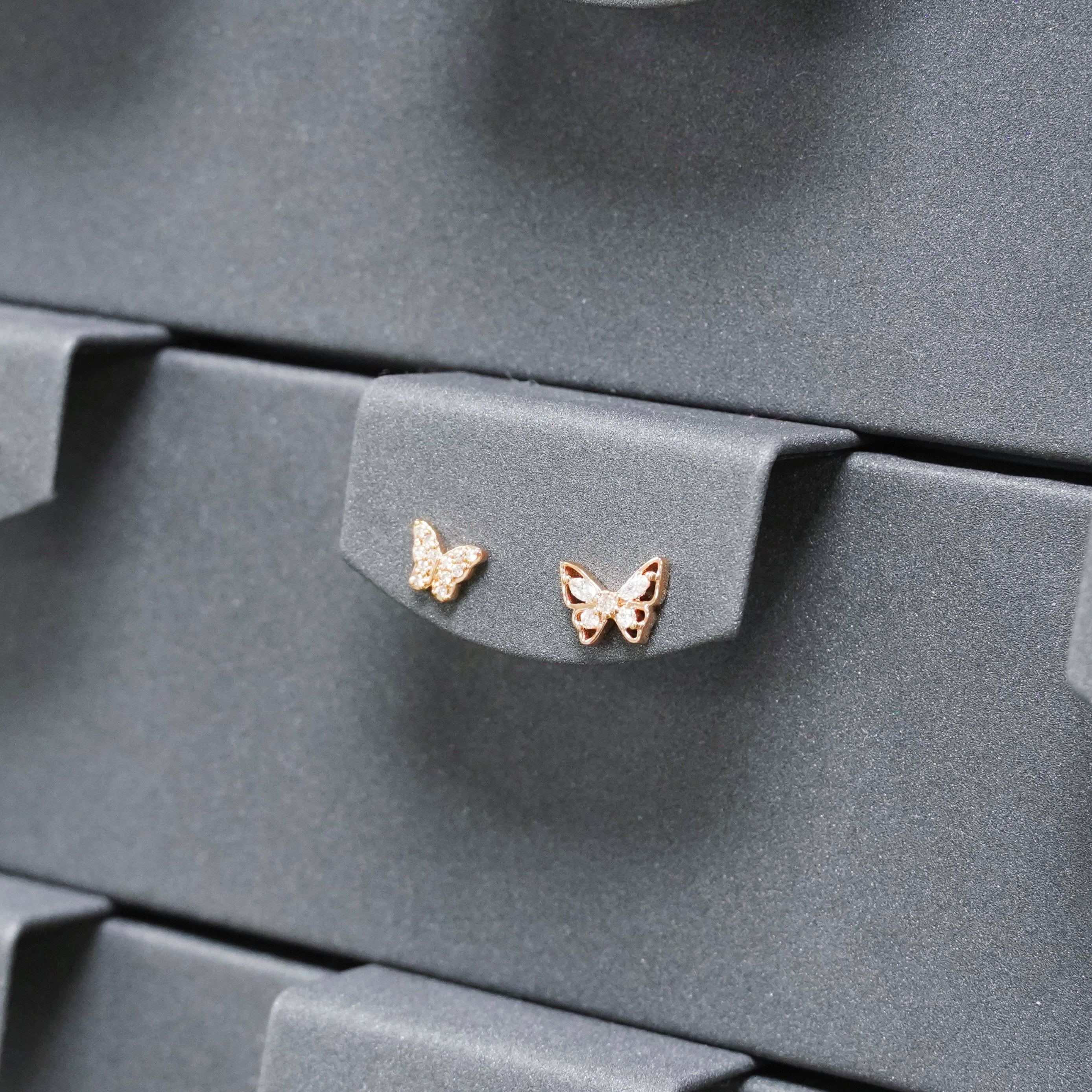 蝴蝶鑽石耳釘 Butterflies Diamond Stud Earrings