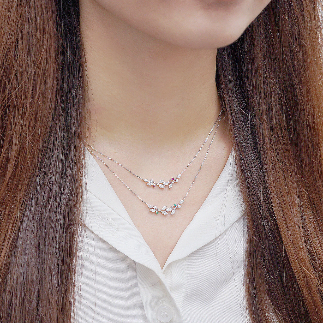 橄欖枝鑽石項鏈 Olive Branch Diamond Necklace