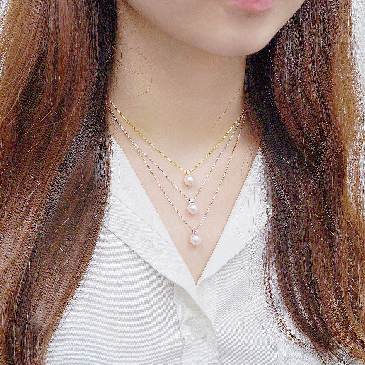 Akoya珍珠單鑽項鏈 Akoya Pearl Diamond Necklace