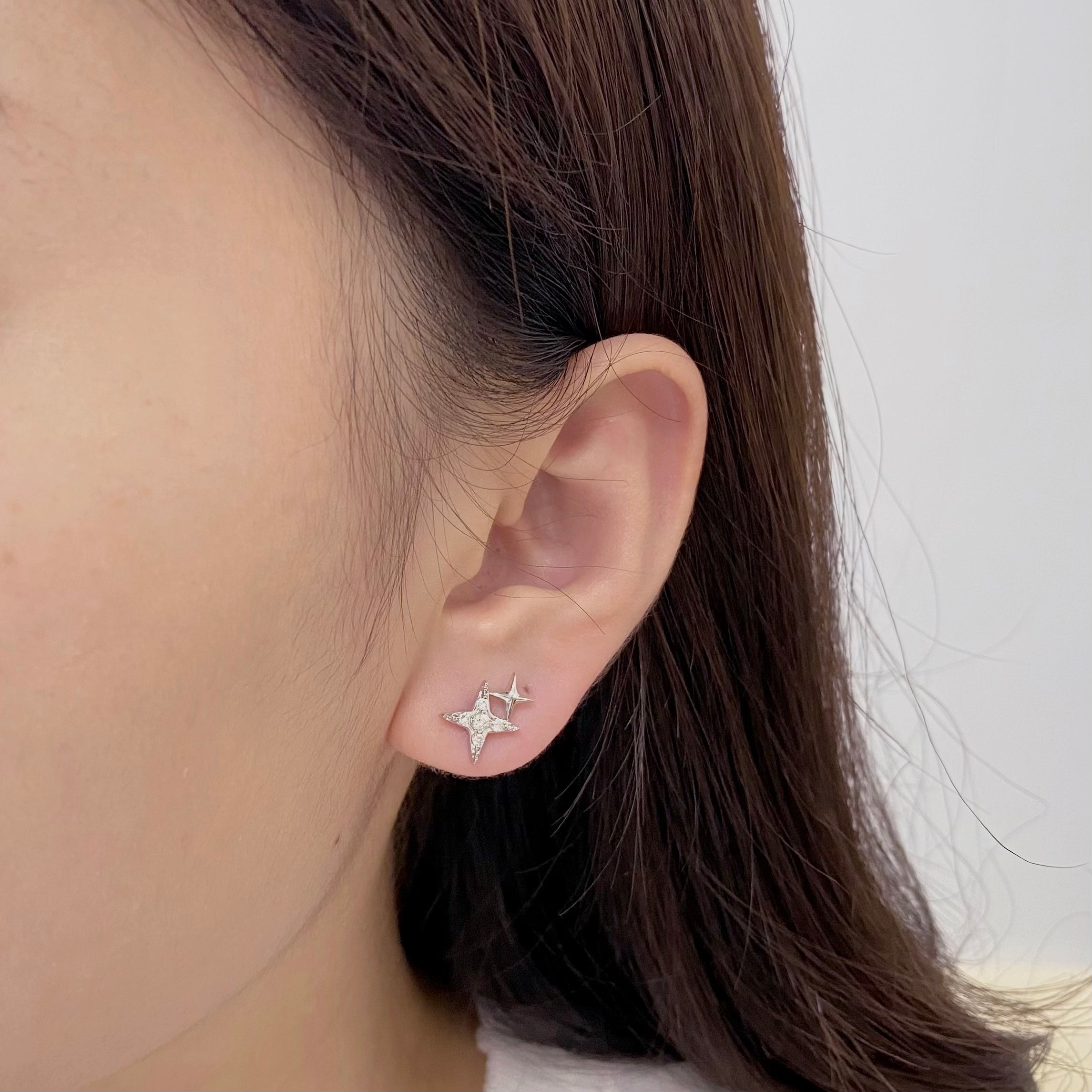 星辰鑽石耳環 Stars Diamond Stud Earrings