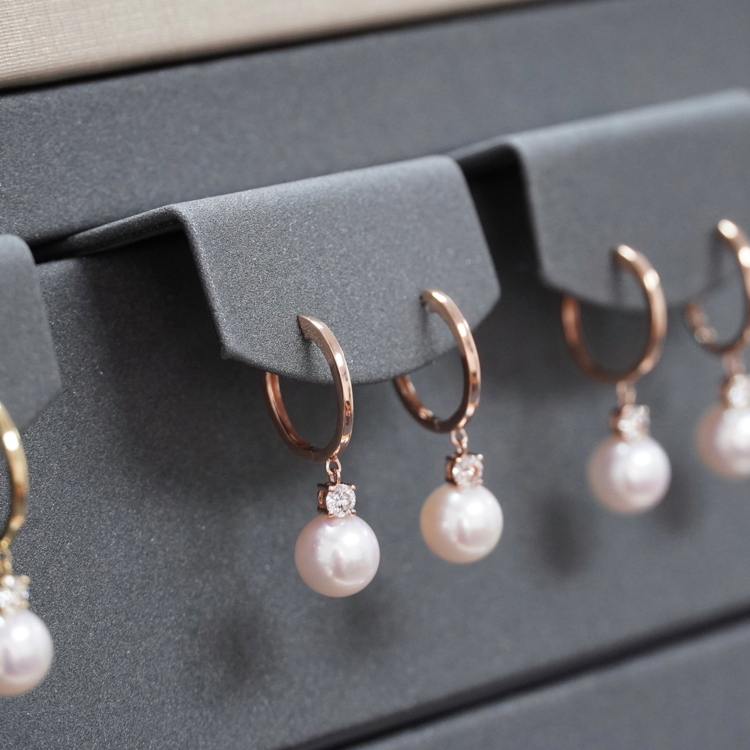 Akoya珍珠單鑽耳環 Akoya Pearl Diamond Drop Earrings