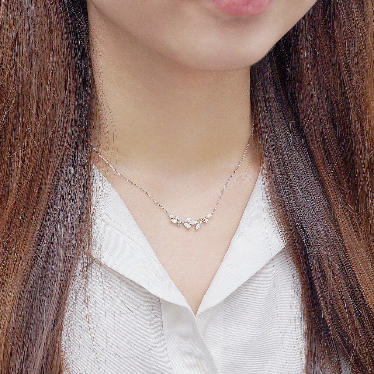 橄欖枝鑽石項鏈 Olive Branch Diamond Necklace