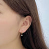 單鑽小吊墜耳環 Solitaire Diamond Pendant Hoop Earrings