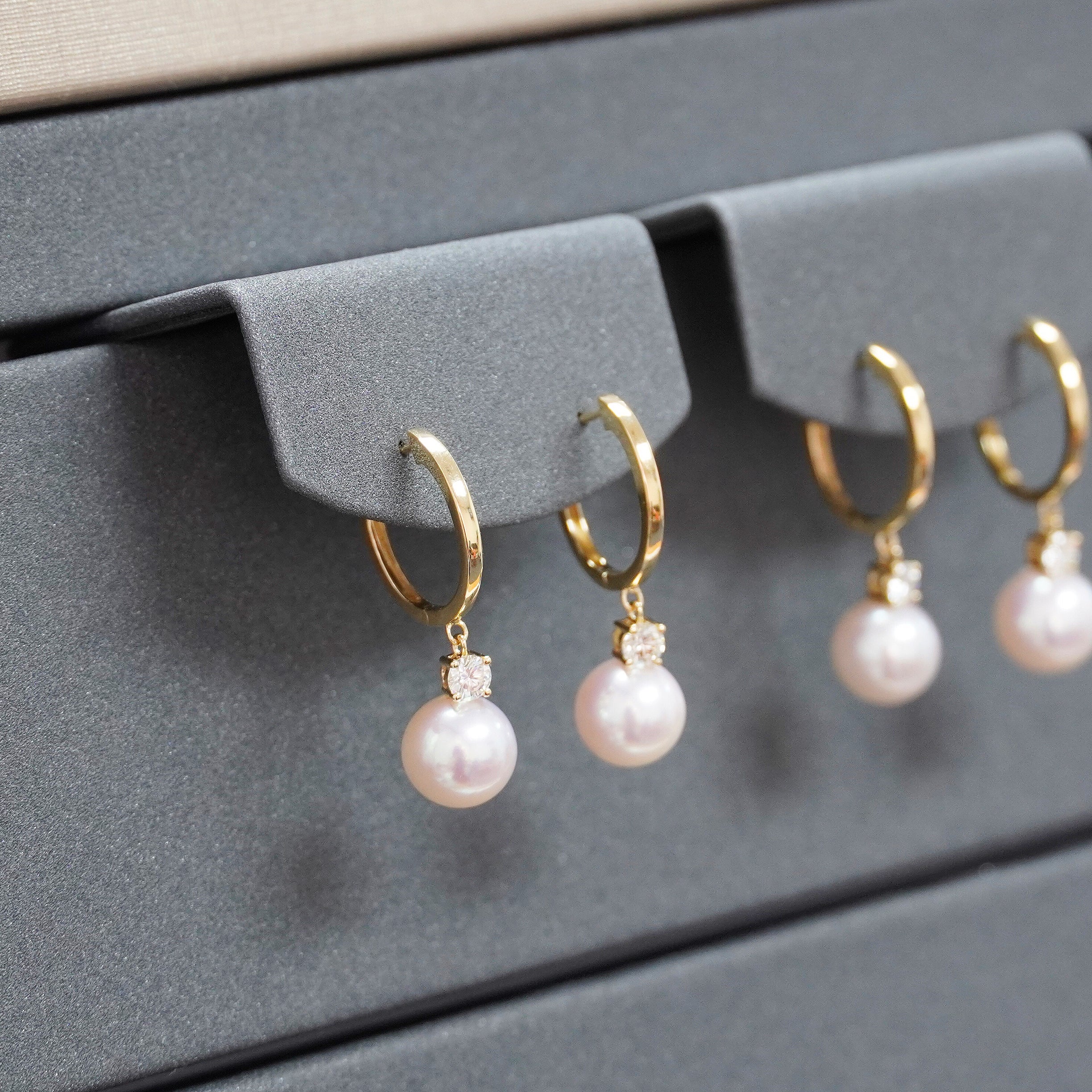 Akoya珍珠單鑽耳環 Akoya Pearl Diamond Drop Earrings