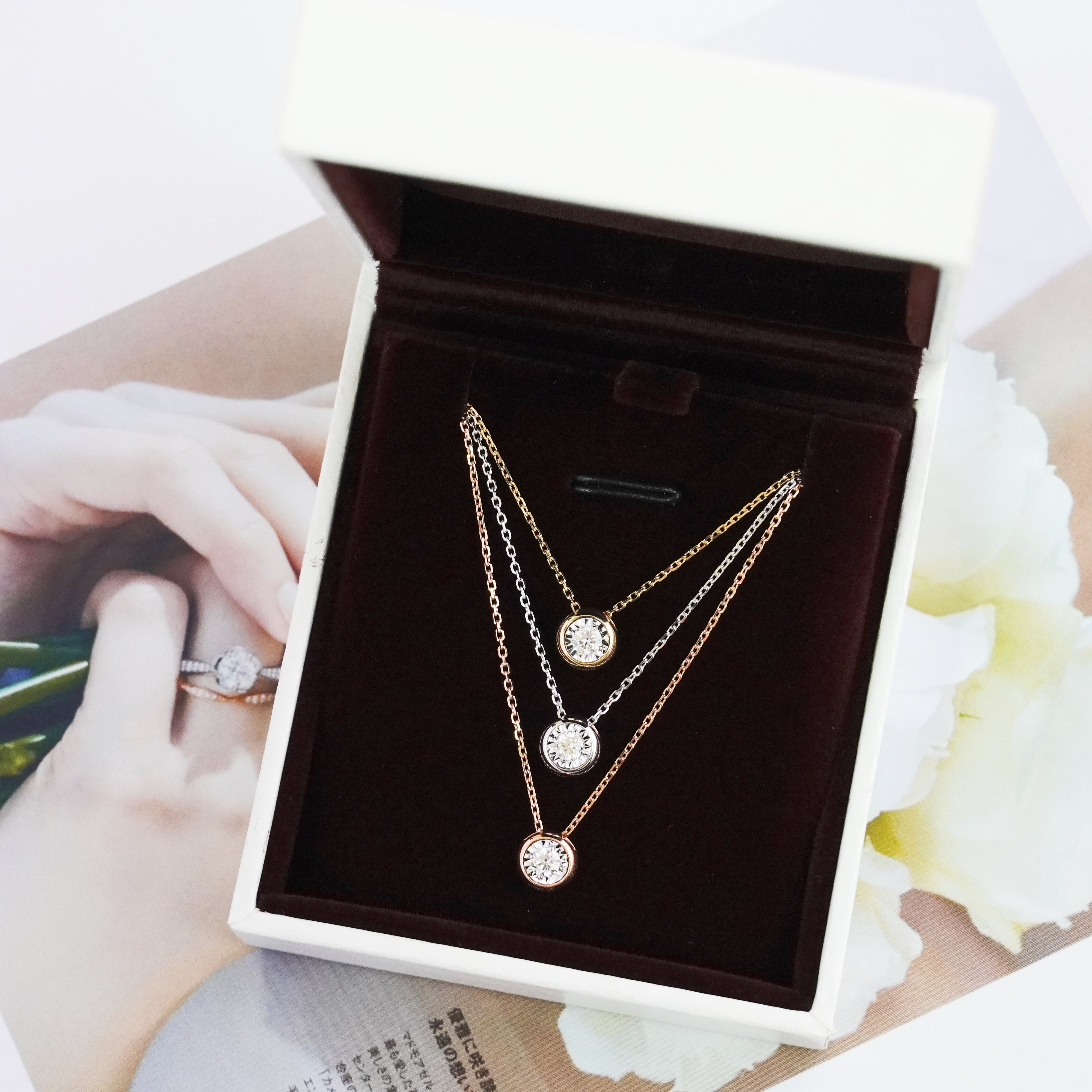 泡泡單鑽項鏈 Solitaire Bezel Diamond Necklace