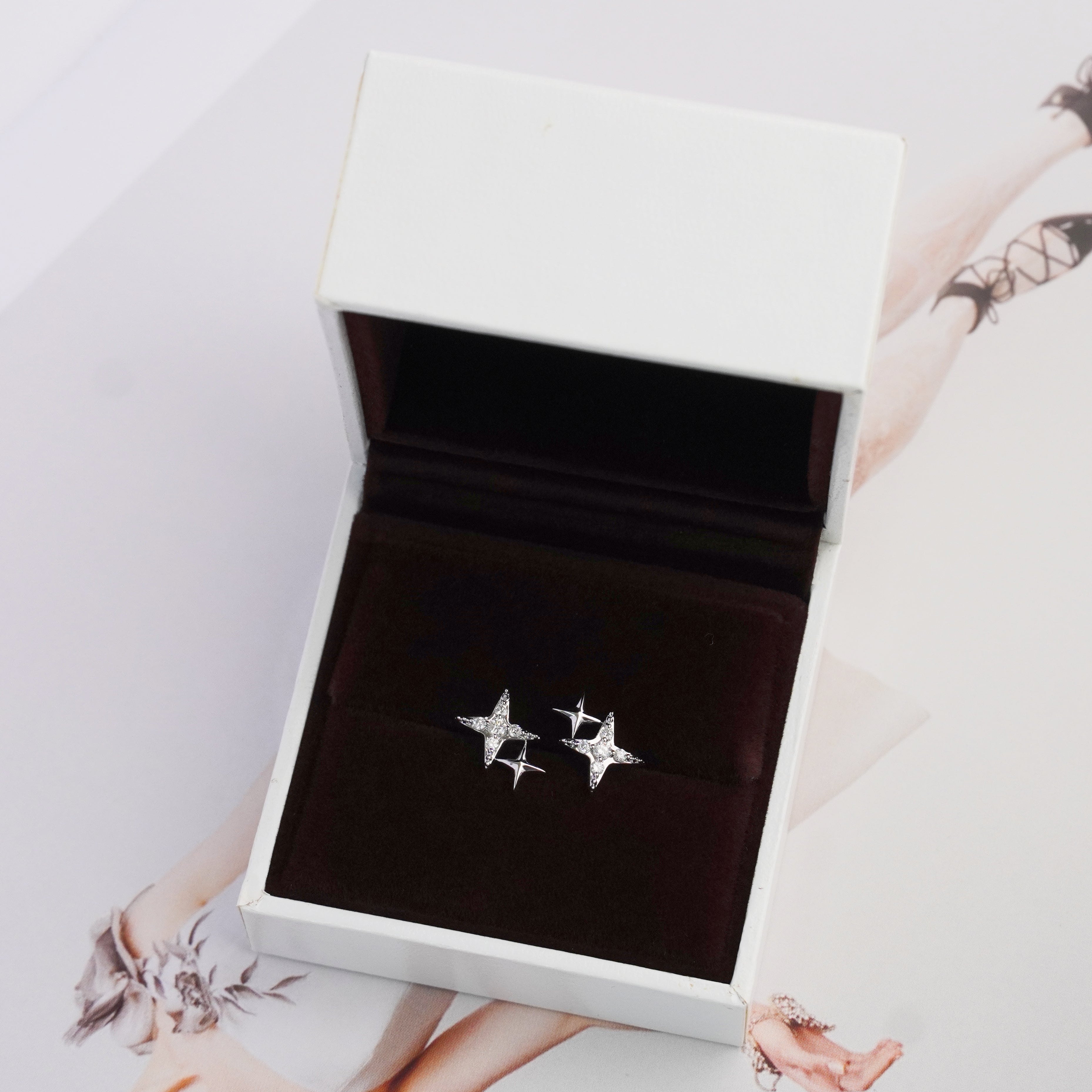 星辰鑽石耳環 Stars Diamond Stud Earrings